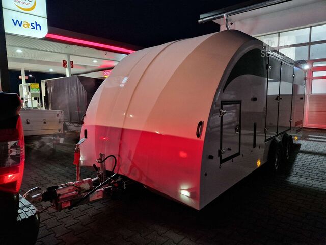 Biltransportör Brian James Trailers Race Transporter 5 weiß ab Lager verfügbar