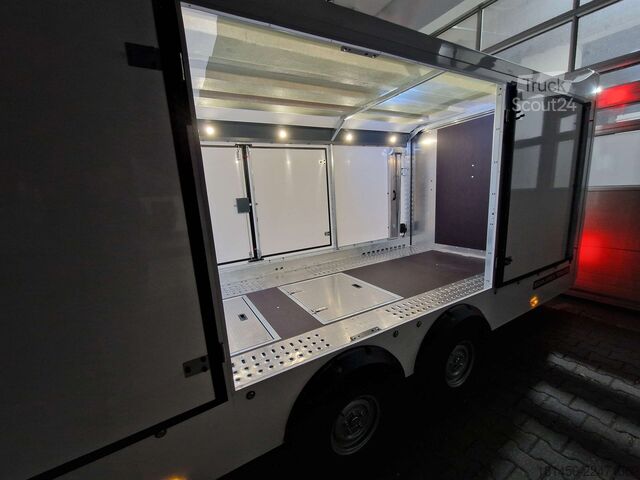 Biltransportör Brian James Trailers Race Transporter 5 weiß ab Lager verfügbar