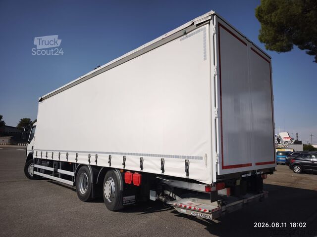 Camião plataforma com lona RENAULT 26.320 D WIDE 6X2 EURO 6