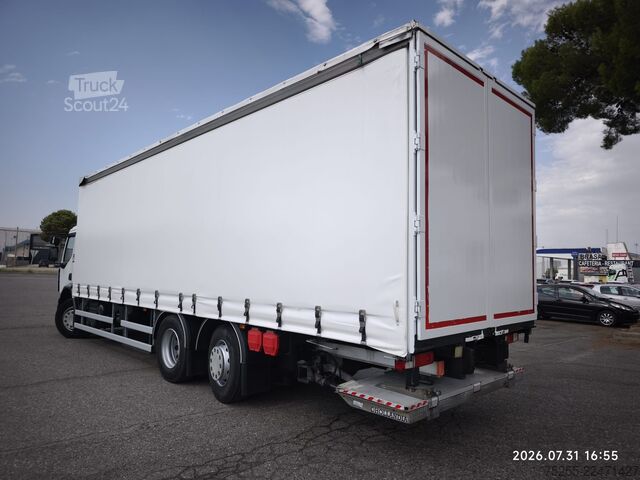 Camião plataforma com lona RENAULT 26.320 D WIDE 6X2 EURO 6