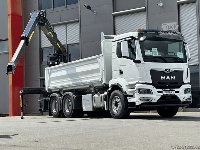 Camion-benne avec grue MAN TGS 33.440 6x4 BL Tajfun Liv L150K Recycling Kran