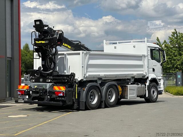 Camion-benne avec grue MAN TGS 33.440 6x4 BL Tajfun Liv L150K Recycling Kran