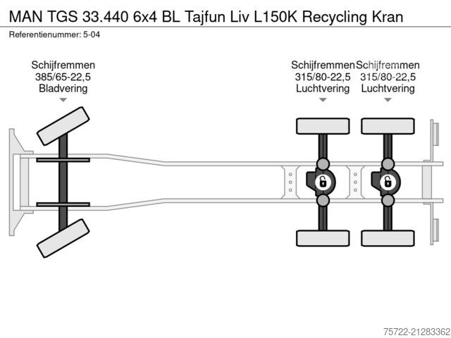 Camião basculante com grua MAN TGS 33.440 6x4 BL Tajfun Liv L150K Recycling Kran
