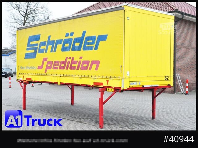 Caroserie interschimbabilă cu platformă și prelată KRONE 7.45, Bordwand + Schiebeplane, Edscha,