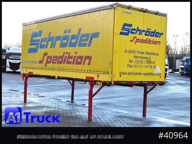 Caroserie interschimbabilă cu platformă și prelată KRONE 7.45, Bordwand + Schiebeplane, Edscha,