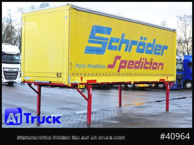 Caroserie interschimbabilă cu platformă și prelată KRONE 7.45, Bordwand + Schiebeplane, Edscha,