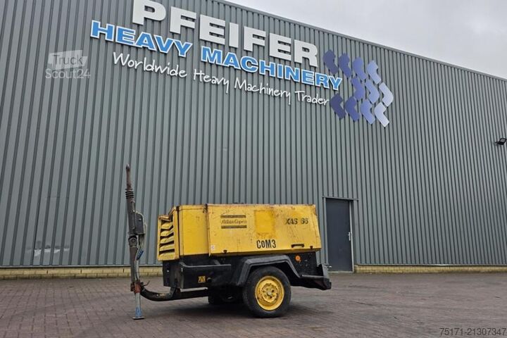 Soğutucu gaz kompresörü Atlas Copco XAS66 As-Is, Diesel, Volume flow: ± 3,4 – 3,7 m³/m