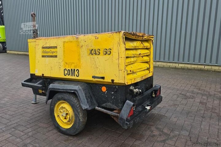 Soğutucu gaz kompresörü Atlas Copco XAS66 As-Is, Diesel, Volume flow: ± 3,4 – 3,7 m³/m