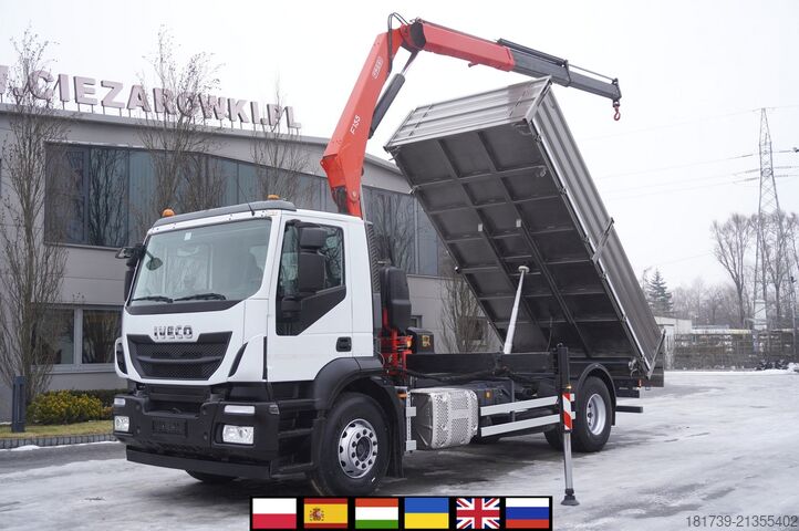 Trijų pusių savivartis Iveco Stralis 19.310 E6 4x2 / Fassi F155A.0.22