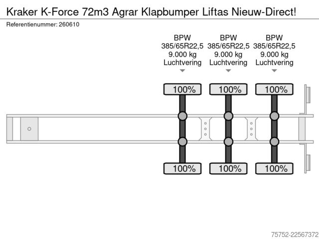 Pohyblivá podlaha Kraker K-Force 72m3 Agrar Klapbumper Liftas Nieuw-Direct!