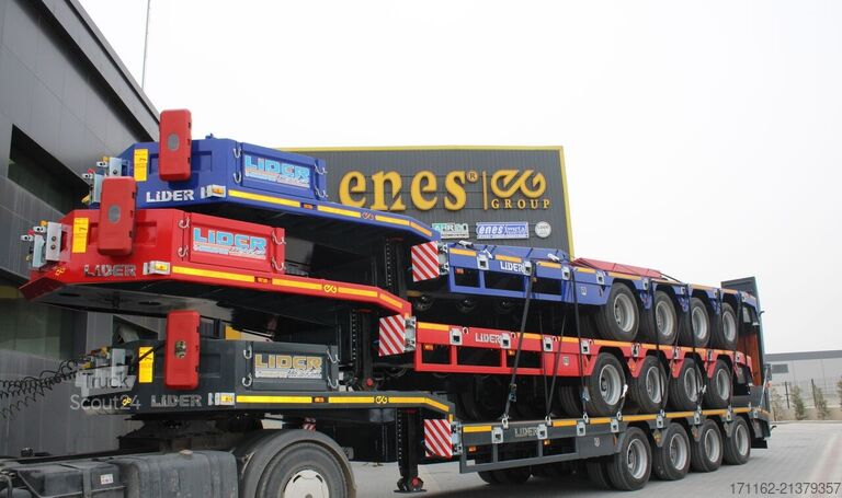 Lavbundet sættevogn til transport af entreprenørmaskiner Lider Lowbed 4 A special design