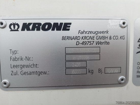 Naczepa podwoziowa wymienna KRONE WECHSELPRITSCHE 7,45 METER , XL ZERTIFIKAT, 10 STüCK