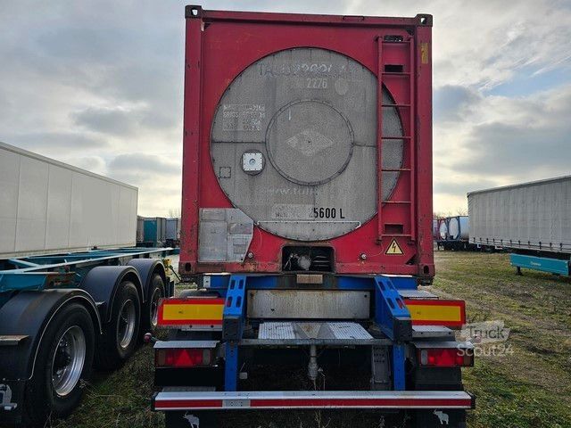 Vekselpåbygg-semitrailer SCHMITZ CARGOBULL Tankchassis mit Tankcontainer, 375.678 Km