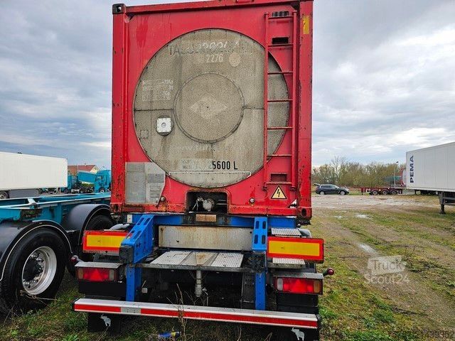 Vekselpåbygg-semitrailer SCHMITZ CARGOBULL Tankchassis mit Tankcontainer, 375.678 Km