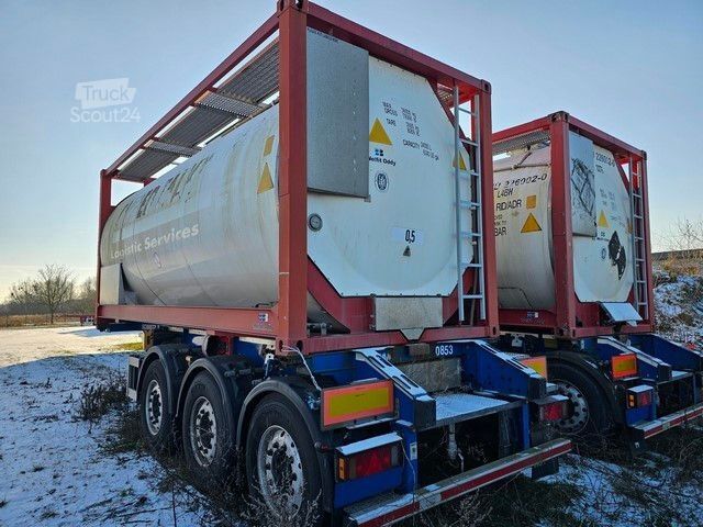 Vekselpåbygg-semitrailer SCHMITZ CARGOBULL 20" Tankconatinerchassis + Tankcontainer