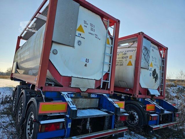 Vekselpåbygg-semitrailer SCHMITZ CARGOBULL 20" Tankconatinerchassis + Tankcontainer