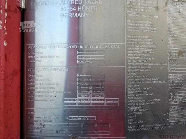 Vekselpåbygg-semitrailer SCHMITZ CARGOBULL 20" Tankconatinerchassis + Tankcontainer