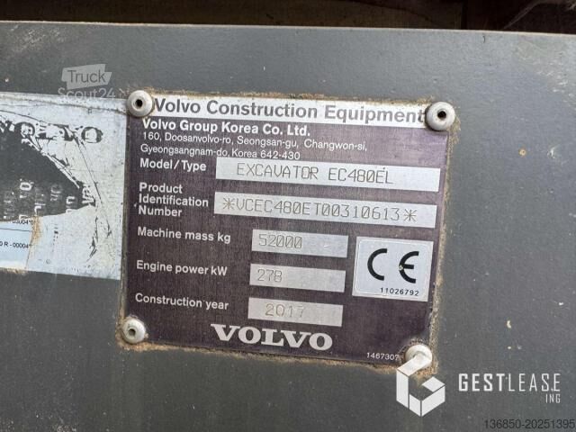 Excavadora sobre orugas Volvo EC 480 EL