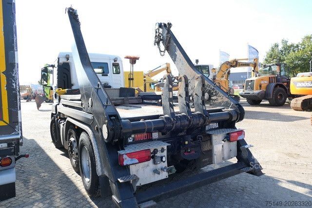 Skip truck MAN 26.460 TGS 6x2, Hiab FTR18, Funk, Vorlauflenk,AC