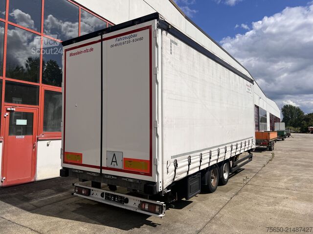 Open trailer with tarp Möslein TPW 105 D Schwebheim  Tandemplanenanhänger durchladbar