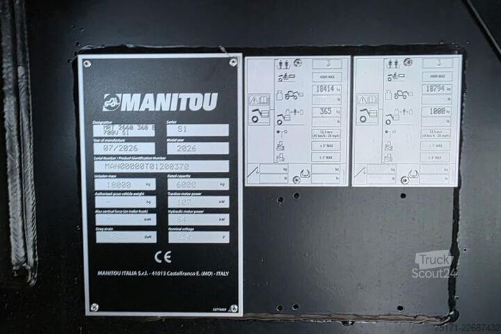 Teleskopski nakladalnik Manitou MRT2660 360E 100% Electric 65 kWh Lithium-Ion Batt