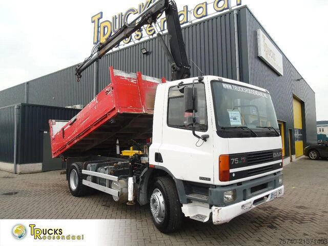 Tipper with crane DAF CF 75.240 ATI + EURO 2 + HIAB 090 + 3SIDE TIPPER