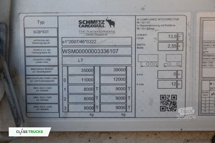 открытый полуприцеп с тентом SCHMITZ CARGOBULL SCS24/L Varios