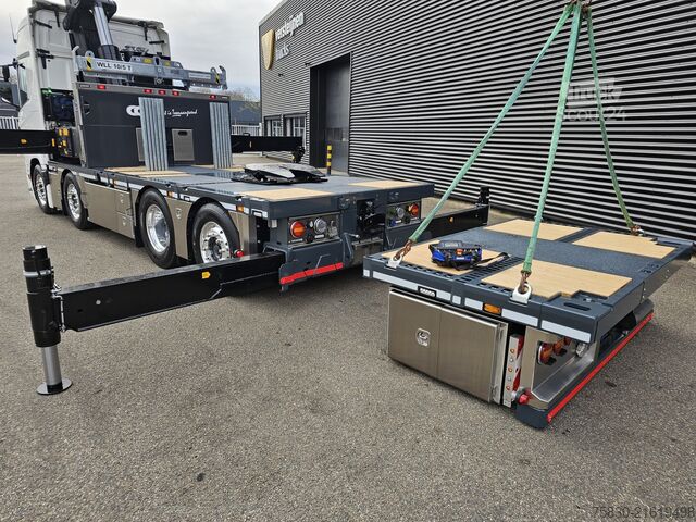 Vrachtwagen met kraan Scania R590 V8 / 8x2 / HMF 9520 + JIB + LIER / TREKKER...