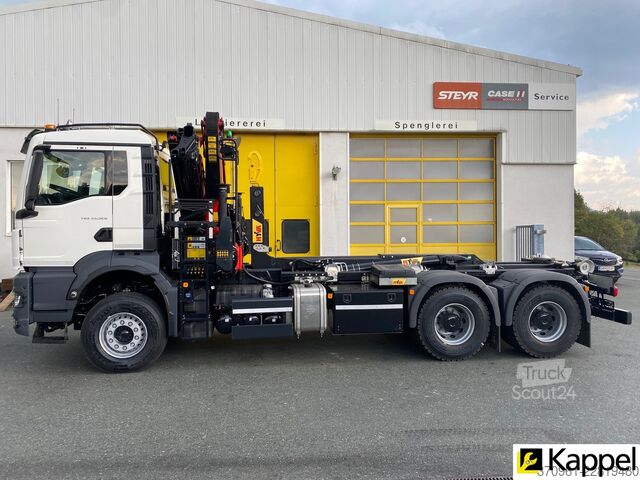 камион с кука за контейнери MAN TGS 33.520 6X4 BL / PALFINGER PK18002EHC