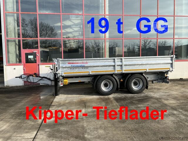 Savirremolkas Möslein TTD 19 B  19 t Tandemkipper- Tieflader, Breitbereifung