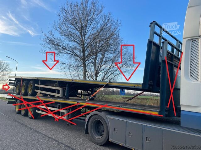 مقطورة منصة Haan OPL45 Heavy Duty / Rungen-Potholes /BPW / 2x Li...