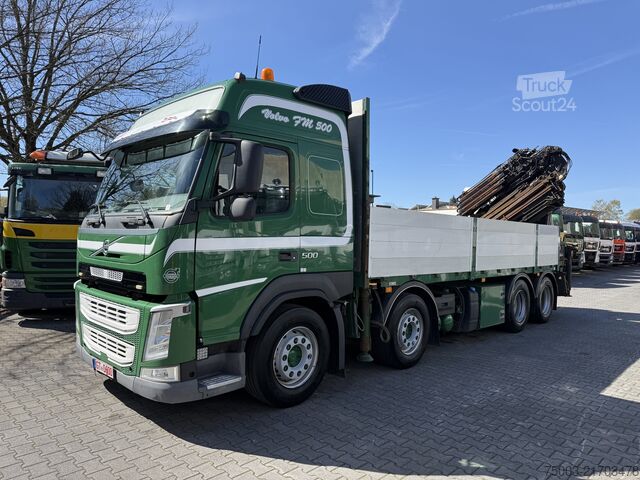 Platforminis sunkvežimis Volvo FM500 8X4 Kran Hiab 408 Jib bis 30 Meter