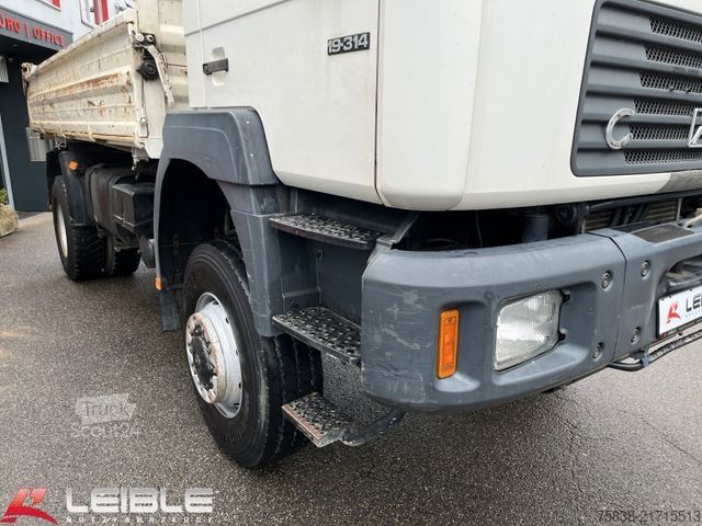Camion-benne tricar MAN F2000*19-314 FAK*4x4*Meiller*AP-Achsen*176tkm*