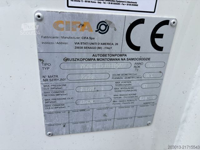 Kamion sa pumpom za beton MAN TGS 41.470 8x4 EURO6 PUMI CIFA MAGNUM MK28L