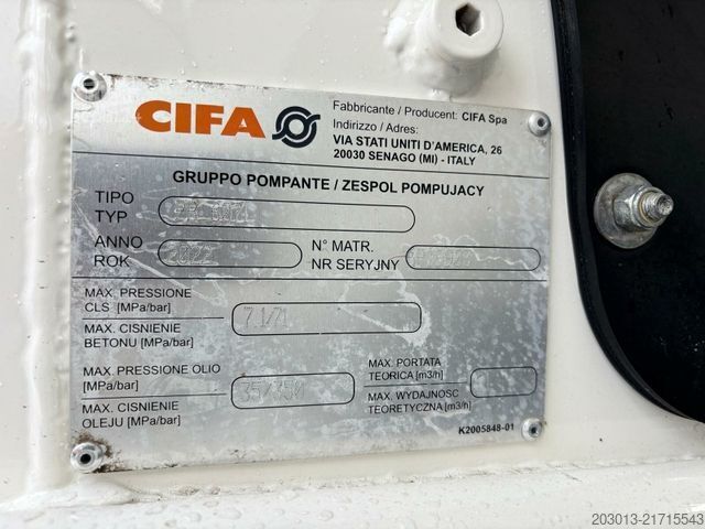 Kamion sa pumpom za beton MAN TGS 41.470 8x4 EURO6 PUMI CIFA MAGNUM MK28L