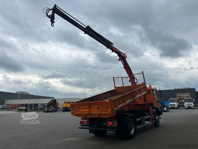 Benne à 3 côtés MAN 18.284 4x4 3 zijdige kipper/ Kraan