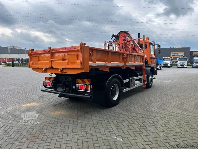 Benne à 3 côtés MAN 18.284 4x4 3 zijdige kipper/ Kraan