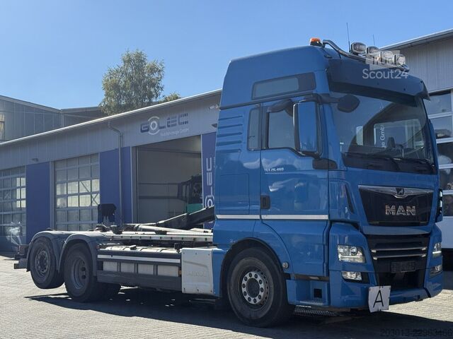 Haakarm vrachtwagen MAN TGX 26.460 6x2-4 BL Abrollkipper Meiller RS21