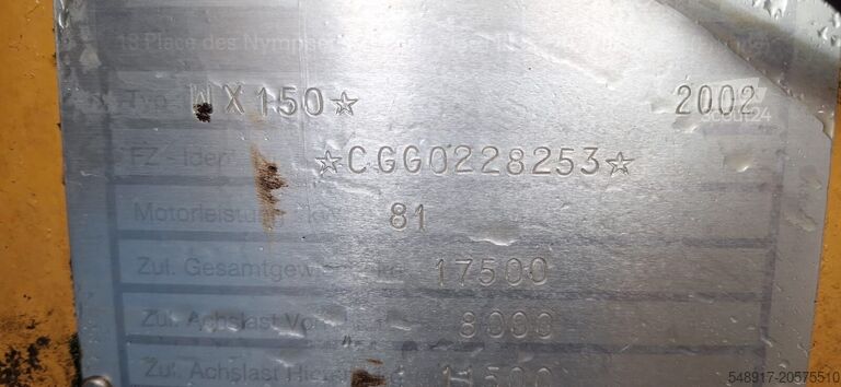 Tekerlekli ekskavatör Case WX150