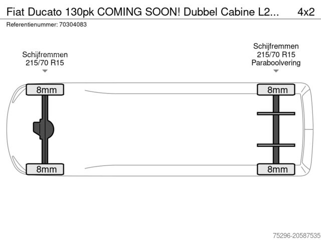 Augsta jumta universālis Fiat Ducato 130pk COMING SOON! Dubbel Cabine L2H1 Tr...