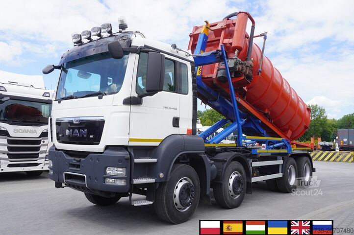 Vidanjör MAN TGS 35.400 8x4 E5 / HYVA HOOK LIFT 32.56