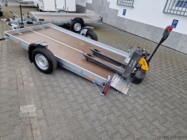 Przyczepa samochodowa trailershop Senklift Maschinen Motorrad Transport