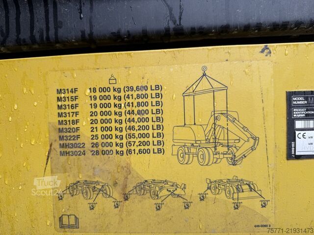 Escavatore pneumatico Caterpillar M322F KOPARKA KOŁOWA Z GPS TOPCON
