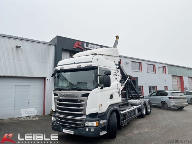 Camião porta-contentores de gancho SCANIA R 450LB*6x2*Hyva*Lift/Lenk*2Tank*Standklima*ADR*