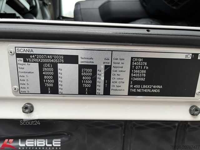 Kanca kasalı yük kamyonu (roll-off) SCANIA R 450LB*6x2*Hyva*Lift/Lenk*2Tank*Standklima*ADR*