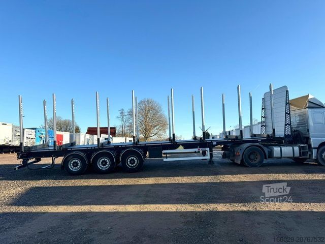 Remorque forestière à grumes PAVIC Holzauflieger mit Schemel und Rungen