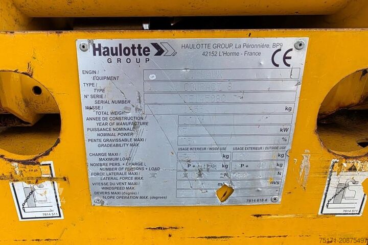 Scissor lift Haulotte Compact 8 As-Is, Electric, 8.2m Working Height, 35