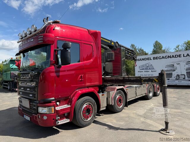 Innenlader Scania G490 8x2*6, Hooklift + Crane PK34002, 2015