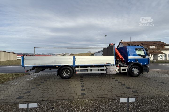 Jeřáb na nákladním automobilu Renault D Wide 18.380 4x2 PK 12002 EH / Swiss-Vehicle