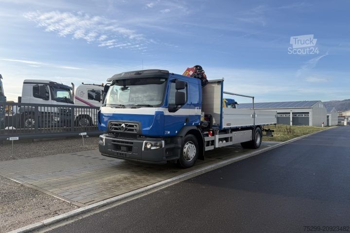 Jeřáb na nákladním automobilu Renault D Wide 18.380 4x2 PK 12002 EH / Swiss-Vehicle